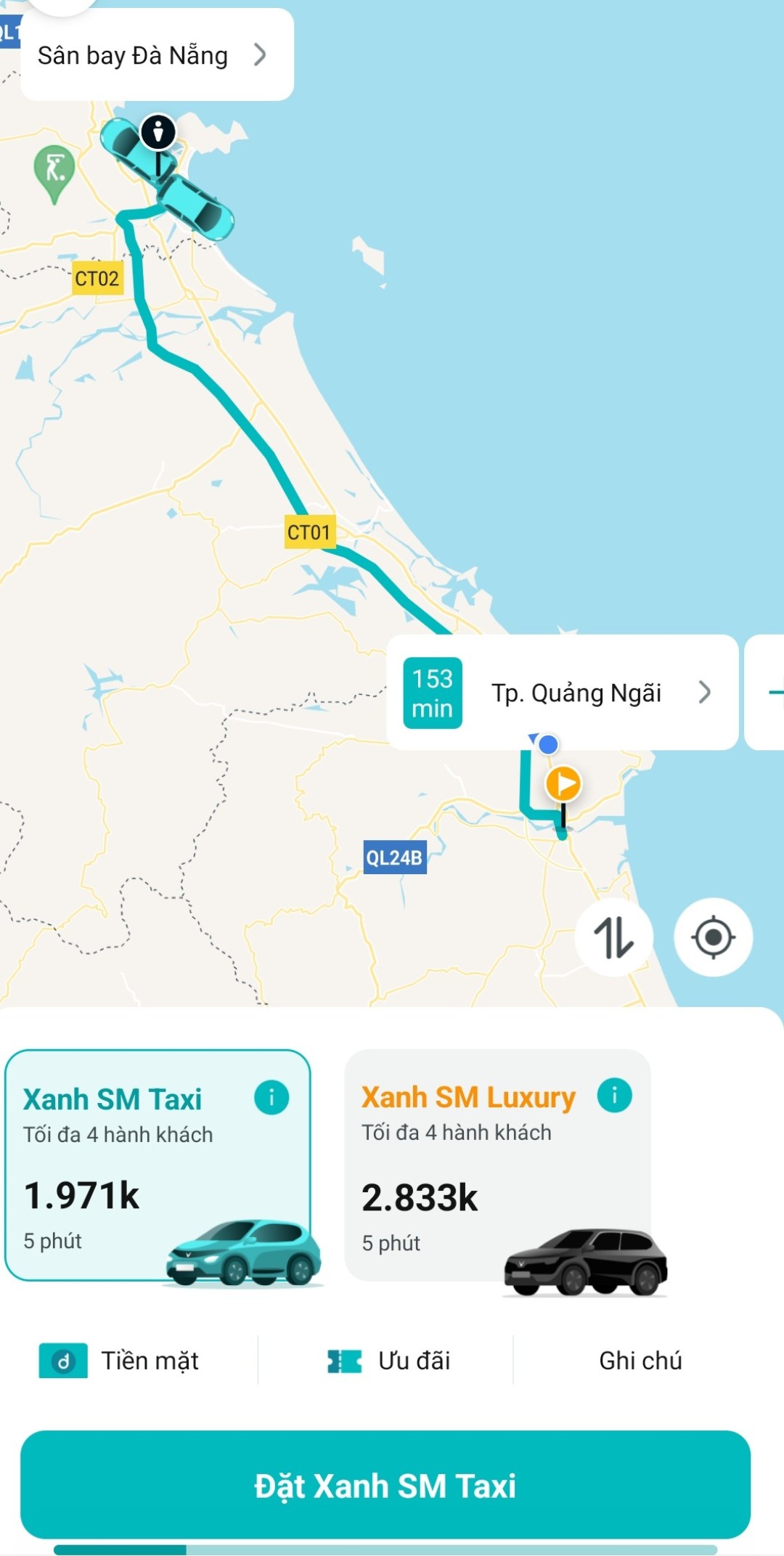 Taxi điện vinfast Quảng Ngãi